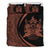 Hawaiian Tiki Polynesian Bedding Set Circle Style Brown Black - Polynesian Pride