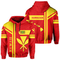 Kanaka Maoli Flag Polynesian Hoodie Morale Style Unisex Red - Polynesian Pride
