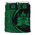 Hawaiian Tiki Polynesian Bedding Set Circle Style Green Black - Polynesian Pride