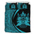 Hawaiian Tiki Polynesian Bedding Set Circle Style Blue - Polynesian Pride