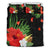 Hawaiian Hibiscus Plumeria Palm Monstera Polynesian Bedding Set Black - Polynesian Pride