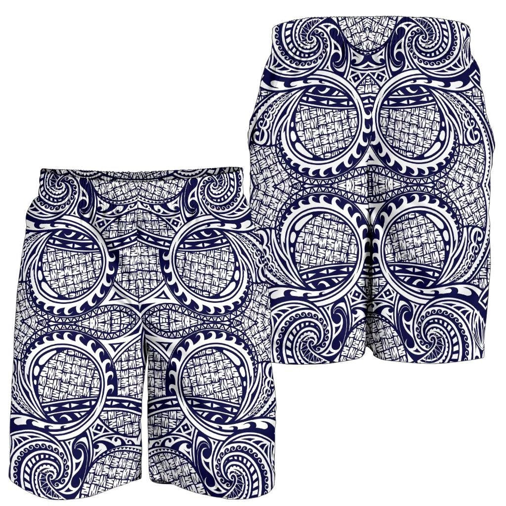 Polynesian Men's Shorts Blue And White Deep Blue - Polynesian Pride