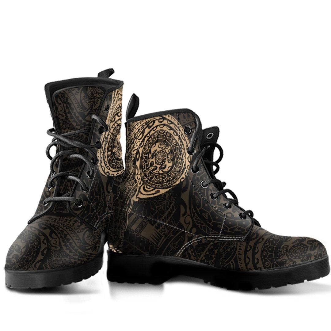 Polynesian Tattoo Style Leather Boots A7 Black - Polynesian Pride