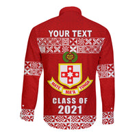 (Custom Personalised) Kolisi Tonga Hawaii Long Sleeve Button Shirt - Class Year and Your Text LT13 - Polynesian Pride