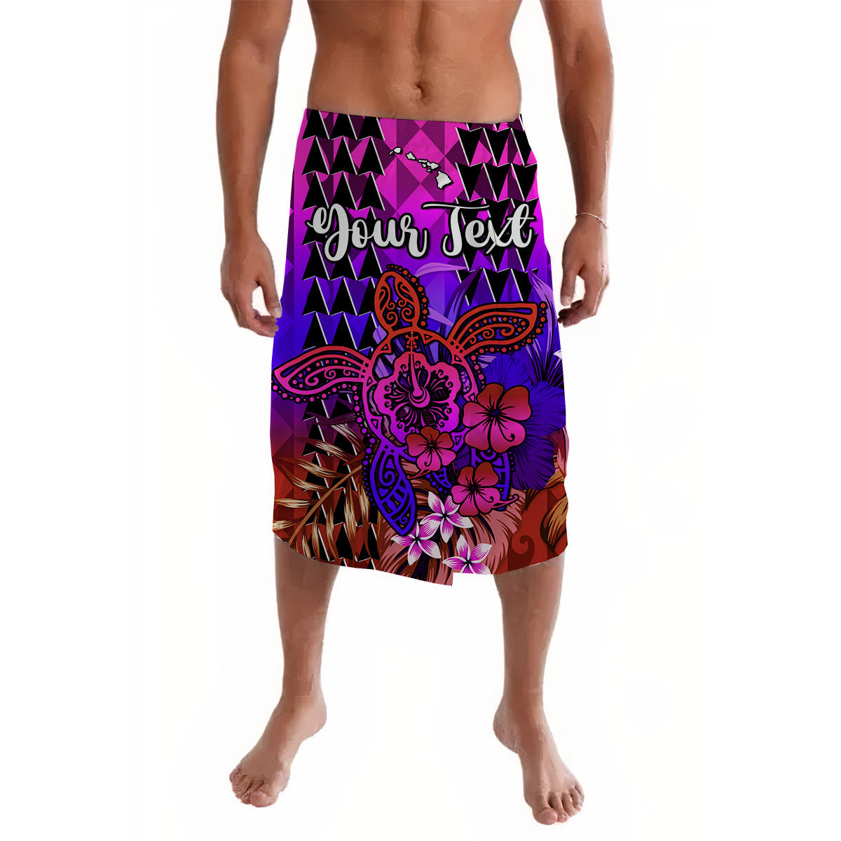 Custom Hawaii Flowers Lavalava Purple Tribal Pattern Hawaiian LT13 Purple - Polynesian Pride