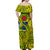 Cook Islands Off Shoulder Long Dress Hammerhead Shark Yellow LT13 - Polynesian Pride