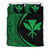 Hawaiian Map Kanaka Maoli Polynesian Bedding Set - Circle Style Green Black - Polynesian Pride