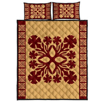 Hawaiian Quilt Pattern Garden Quilt Bed Set Gold - Polynesian Pride