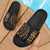 Kanaka Map Tribal Slide Sandals Gold Black Black - Polynesian Pride