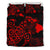 Hawaiian Map Turtle Hibiscus Polynesian Red Bedding Set Black - Polynesian Pride