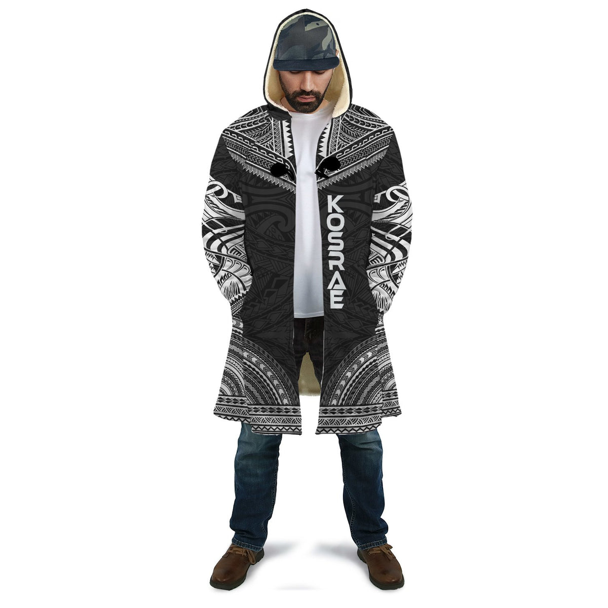 Kosrae Polynesian Chief Cloak - Black Version Unisex Black - Polynesian Pride