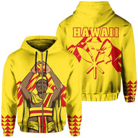 King Kanaka Kauka Zipper Hoodie Yellow Unisex Yellow - Polynesian Pride