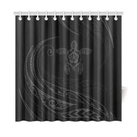 Hawaii Turtle Hibiscus Shower Curtain - Grey - Frida Style - Polynesian Pride