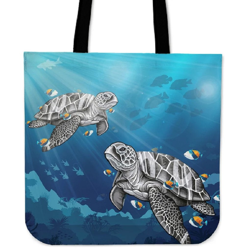 Turtle And Humuhumunukunukuapua'a Tote Bag Tote Bag One Size Blue - Polynesian Pride