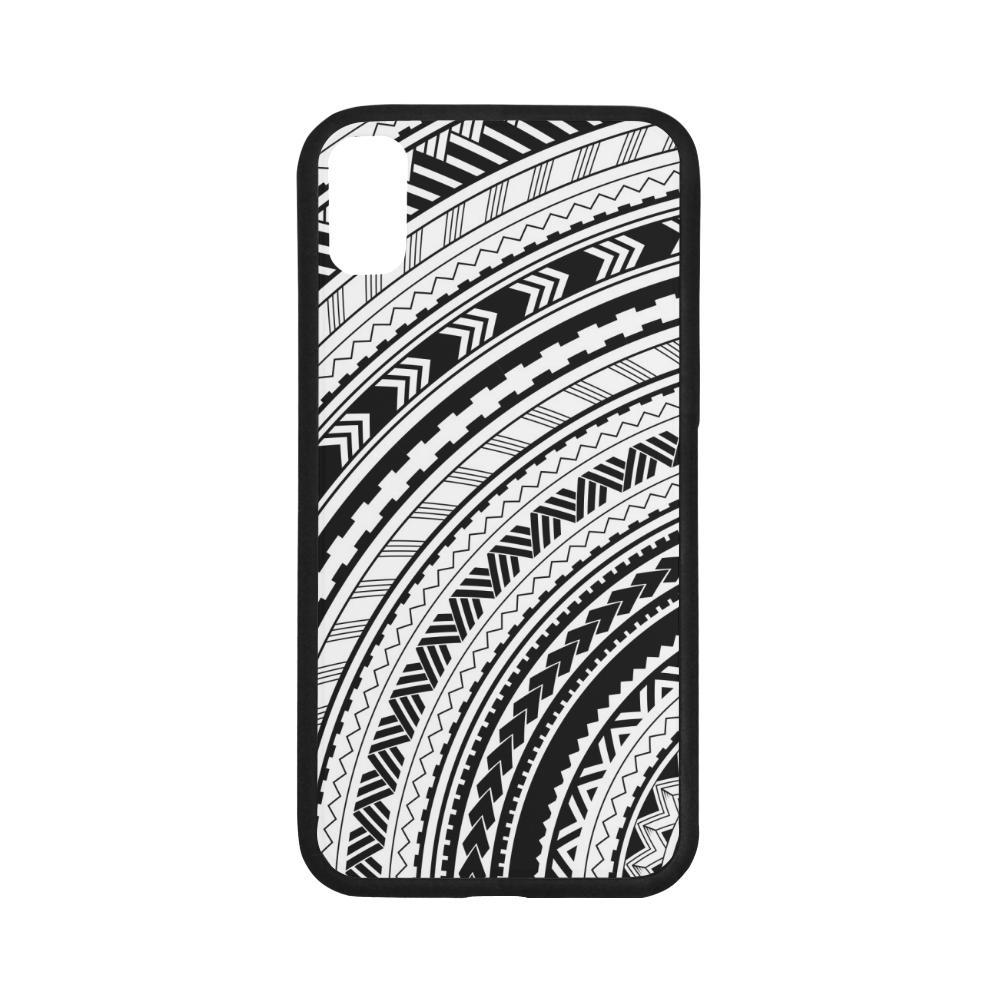 Polynesian 25 Rubber Phone Case One Size iPhone X Black - White - Polynesian Pride