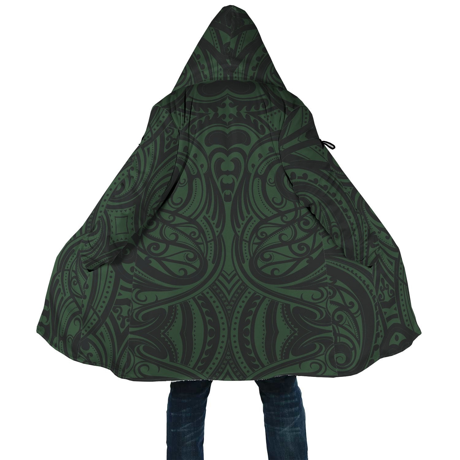 Polynesian All Over Print Cloak 54 Unisex Black - Green - Polynesian Pride