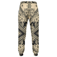 Polynesian Plumeria Mix Gray Joggers - Polynesian Pride