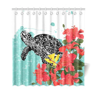 Hawaii Turle Sea Hibiscus Shower Curtain - Polynesian Pride