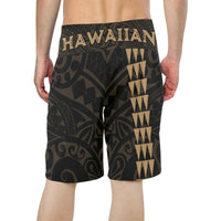 Hawaii Polynesian Warrior Board Shorts Gold V.2 - Polynesian Pride
