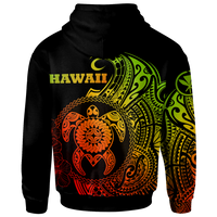 Hawaii Polynesian Zip up Hoodie Vintage Polynesian Turtle (Reggae) - Polynesian Pride