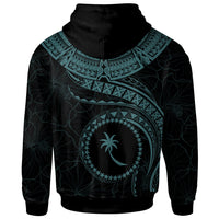 Chuuk Polynesian Custom Zip up Hoodie Chuuk Waves (Turquoise) - Polynesian Pride