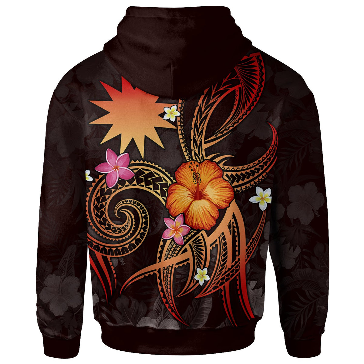 Nauru Polynesian Custom Hoodie Legend of Nauru (Red) - Polynesian Pride
