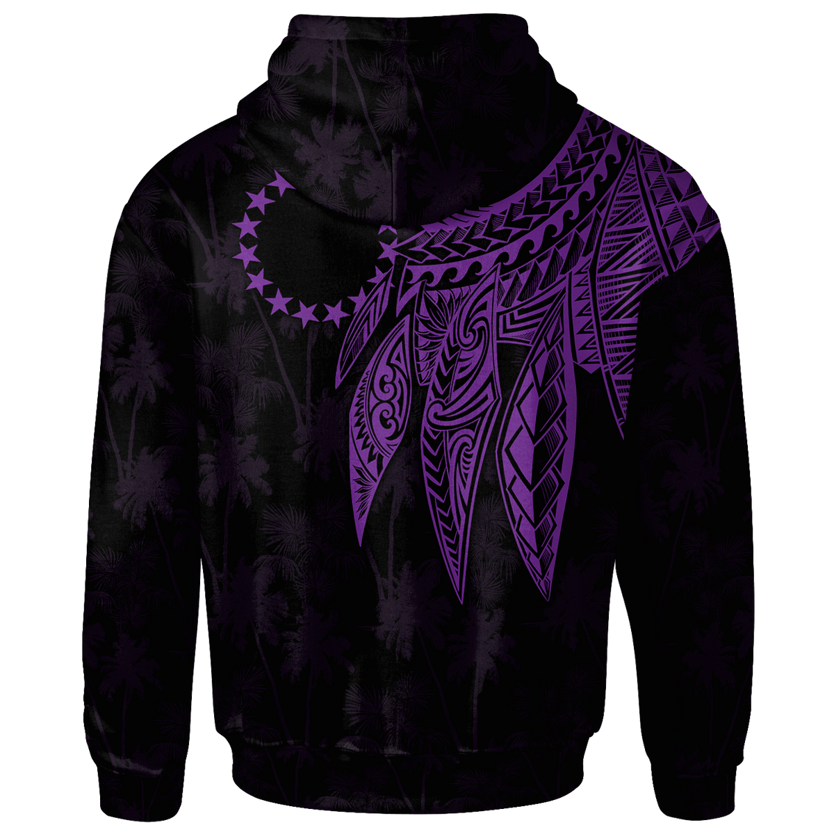 Cook Islands Hoodie Polynesian Wings (Purple) - Polynesian Pride