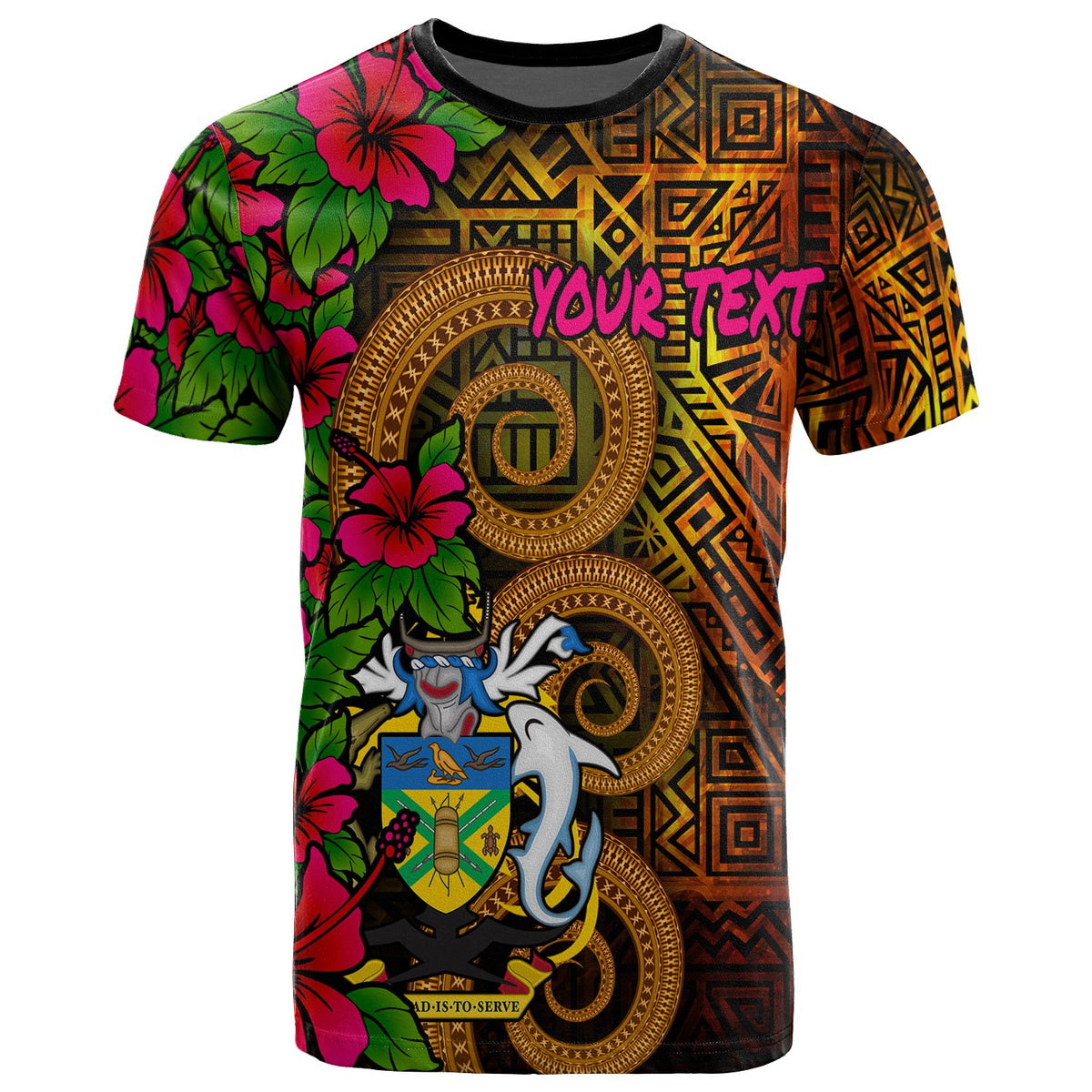 Solomon Islands Polynesian Custom T Shirt Hibiscus Vintage Unisex Orange - Polynesian Pride