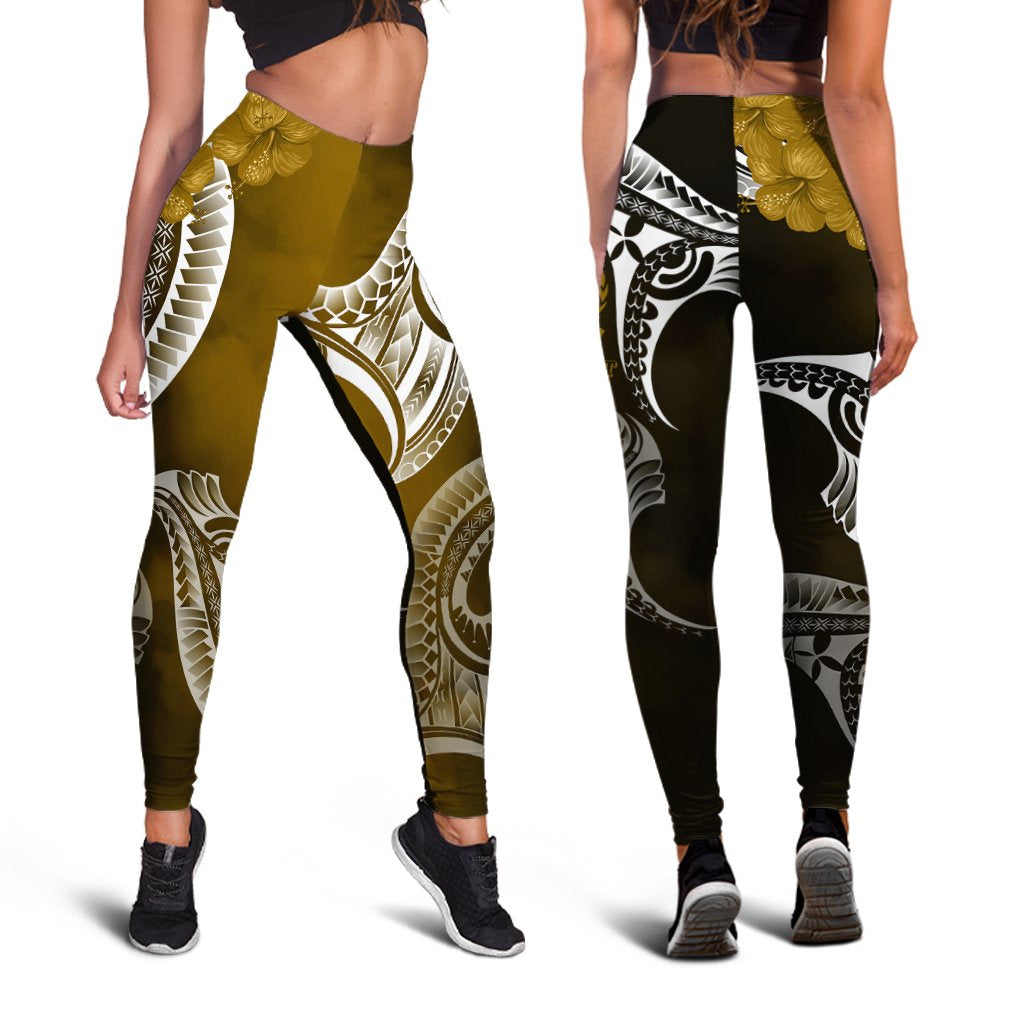 Samoa Custom Personalised Legging - Samoa Seal Wave Style (Gold) Gold - Polynesian Pride