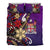 Fiji Bedding Set - Tribal Flower With Special Turtles Purple Color - Polynesian Pride