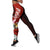 Nauru Polynesian Custom Personalised Legging - Coat Of Arm With Hibiscus Red - Polynesian Pride