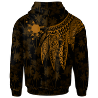 The Philippines Zip up Hoodie Polynesian Wings (Golden) - Polynesian Pride