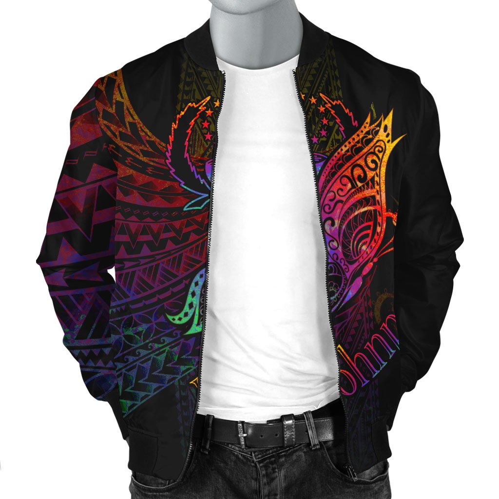Pohnpei Men's Bomber Jacket - Butterfly Polynesian Style - Polynesian Pride