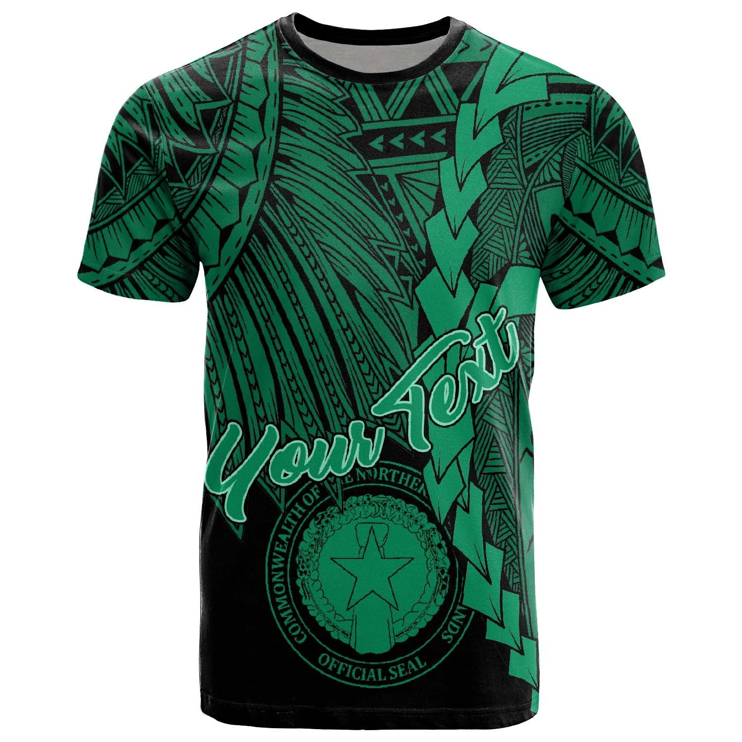 Northern Mariana Islands Polynesian Custom T Shirt Tribal Wave Tattoo Green Unisex Green - Polynesian Pride