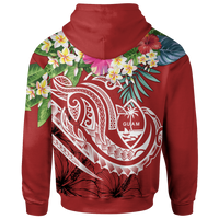 Guam Polynesian Hoodie Summer Plumeria (Black) - Polynesian Pride