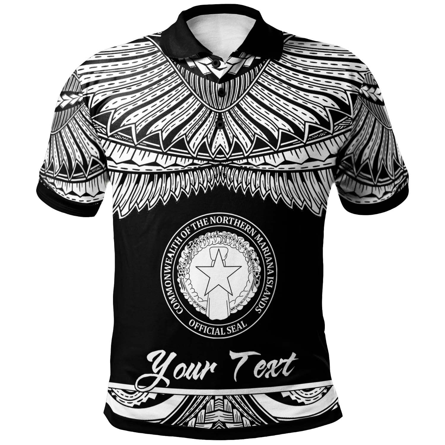 Northern Mariana Islands Custom Polo Shirt Polynesian Tattoo White Version Unisex White - Polynesian Pride