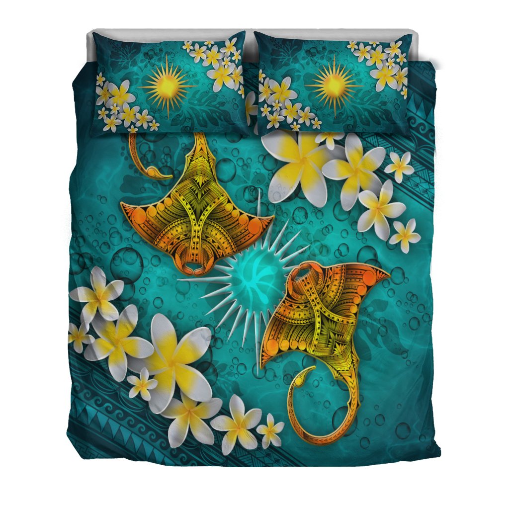 Marshall Islands Micronesia Bedding Set - Manta Ray Ocean - Polynesian Pride