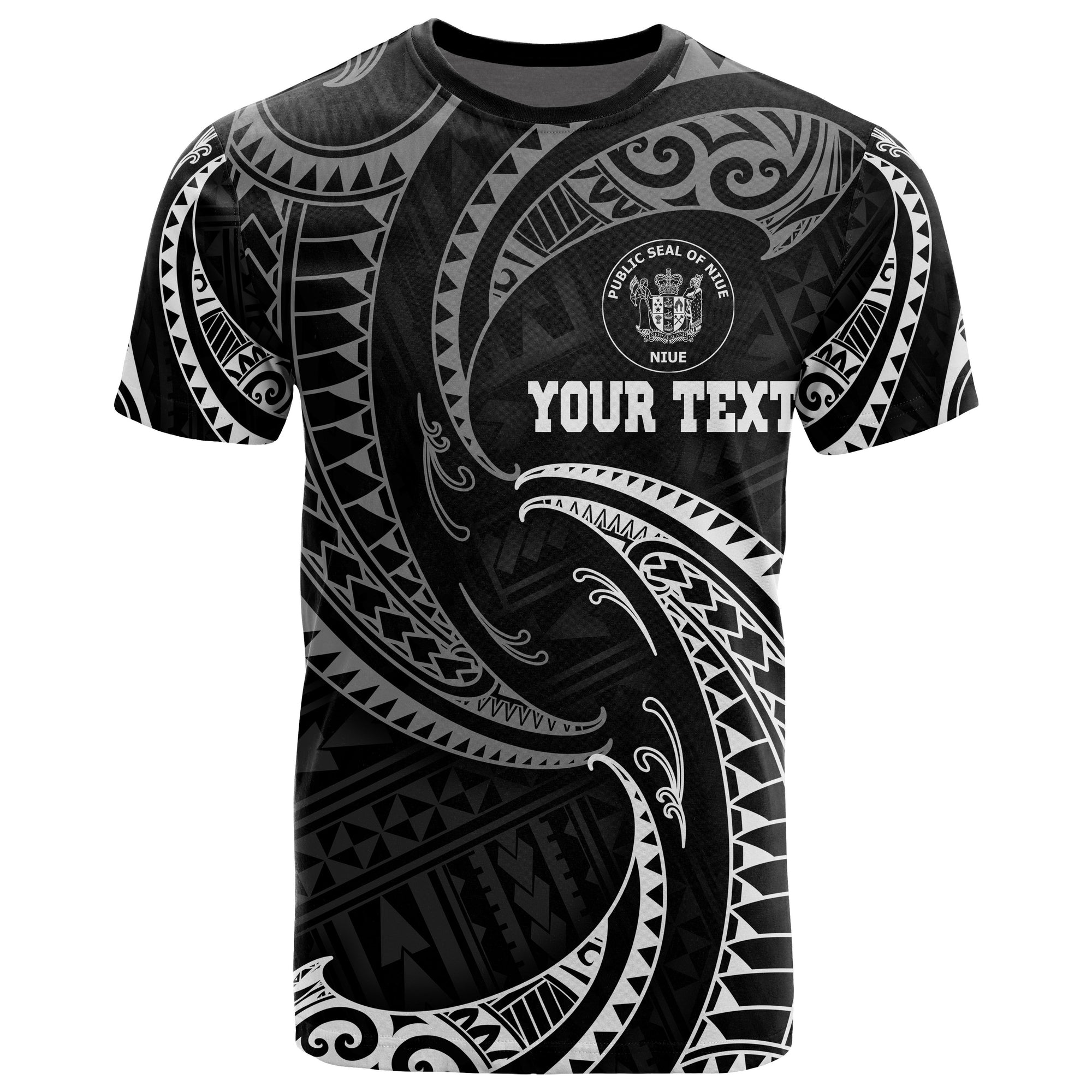 Niue Polynesian Custom T Shirt White Tribal Wave Unisex White - Polynesian Pride