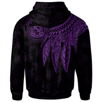Polynesian Hawaii Custom Zip up Hoodie Polynesian Wings (Purple) - Polynesian Pride