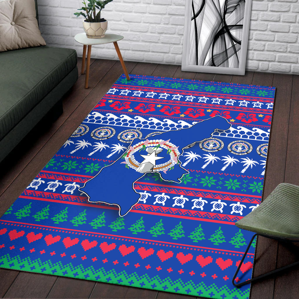 Northern Mariana Islands Christmas Area Rug - Ugly Christmas - LT12 - Polynesian Pride