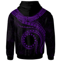 Cook Islands Polynesian Zip up Hoodie Cook Islands Waves (Purple) - Polynesian Pride