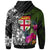 Fiji Custom Zip up Hoodie Turtle Plumeria Banana Leaf - Polynesian Pride