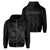 Kanaka Map Zipper Hoodie (Gray) Turtle Style Unisex Black - Polynesian Pride