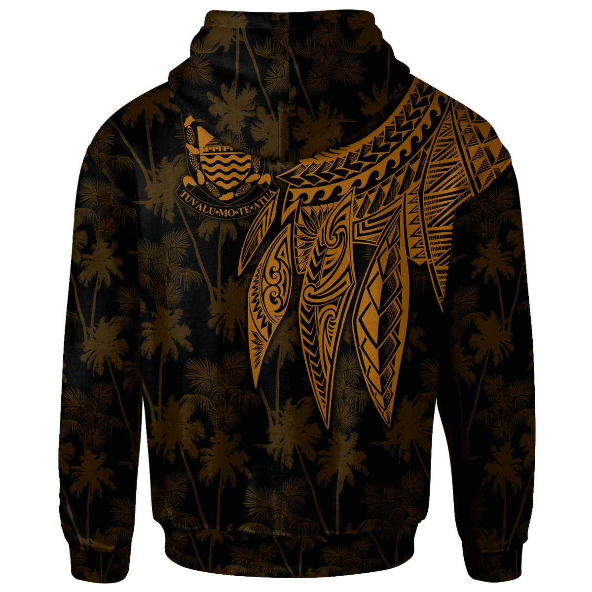 Tuvalu Hoodie Polynesian Wings (Golden) - Polynesian Pride