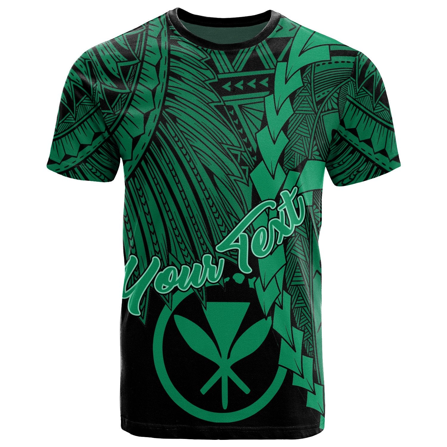 Hawaii Polynesian Custom T Shirt Tribal Wave Tattoo Green Unisex Green - Polynesian Pride