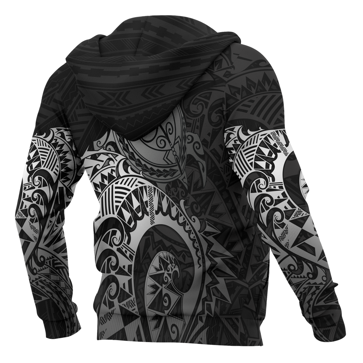 American Samoa Polynesian Zip up Hoodie Polynesian Turtle (Silver) - Polynesian Pride