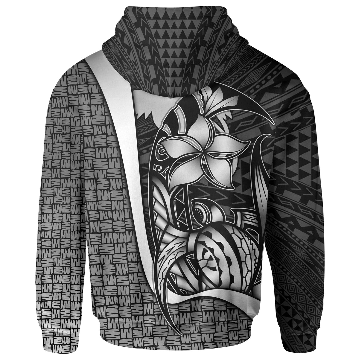 Papua New Guinea Polynesian Zip up Hoodie White Turtle with Hook - Polynesian Pride