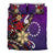 Cook Islands Bedding Set - Tribal Flower With Special Turtles Purple Color - Polynesian Pride