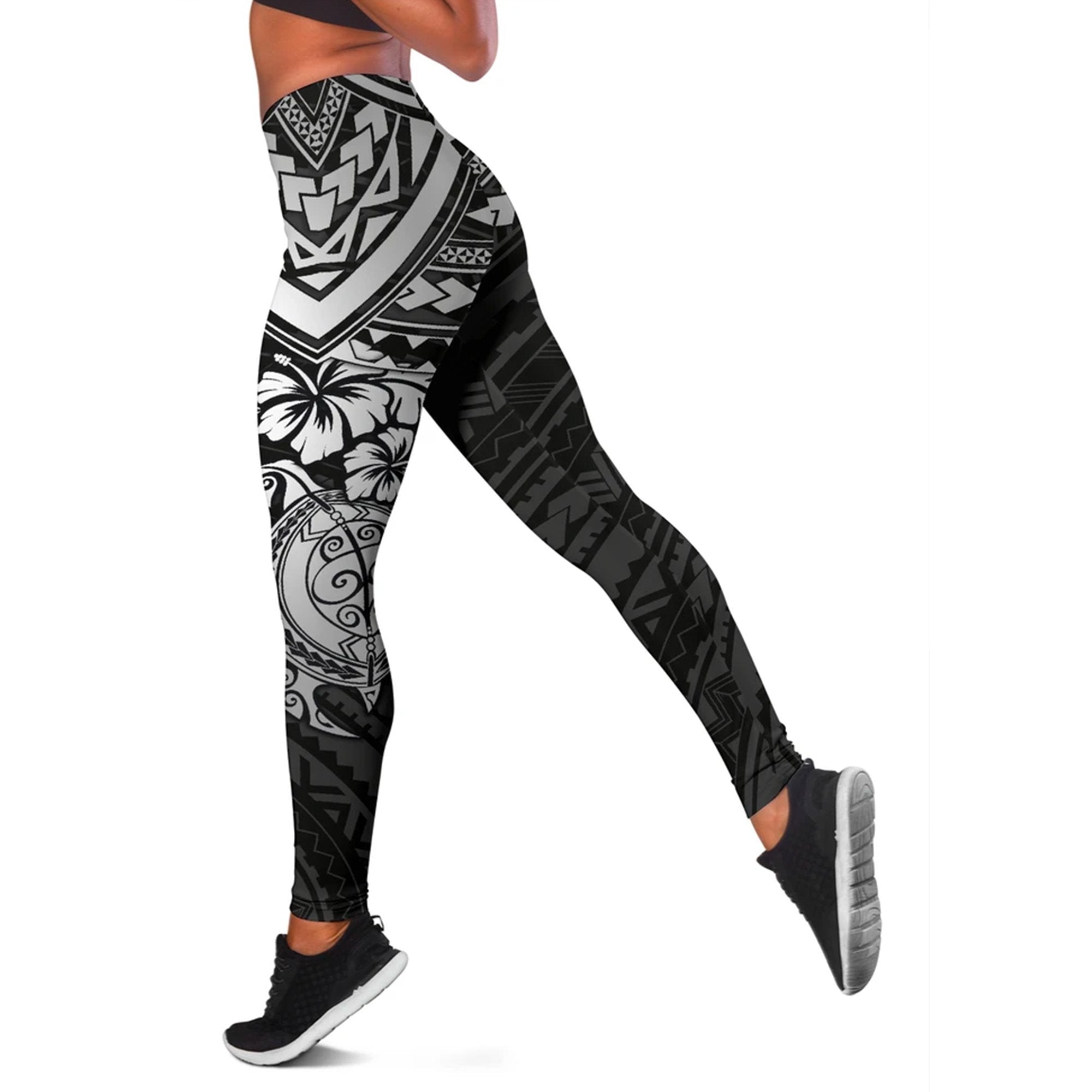 Polynesian Leggings - Polynesian White Turtle White - Polynesian Pride