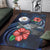 Niue Polynesian Area Rug - Blue Turtle Hibiscus - Polynesian Pride